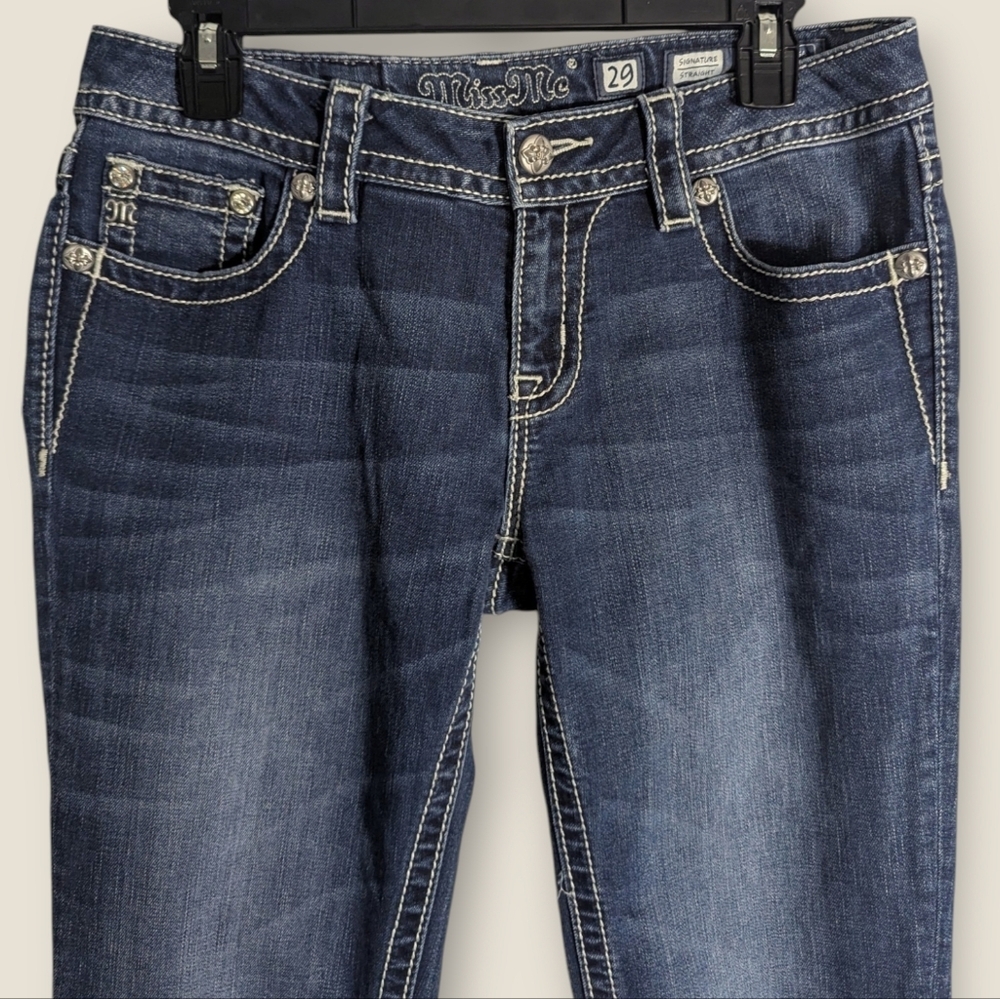 Miss Me Women's Bling Y2K Signature Straight Jeans Size 29 - Picture 4 of 9